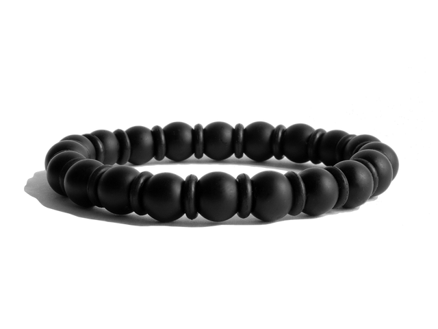 Citystate Beads Onyx Rubber Spacers Bracelet