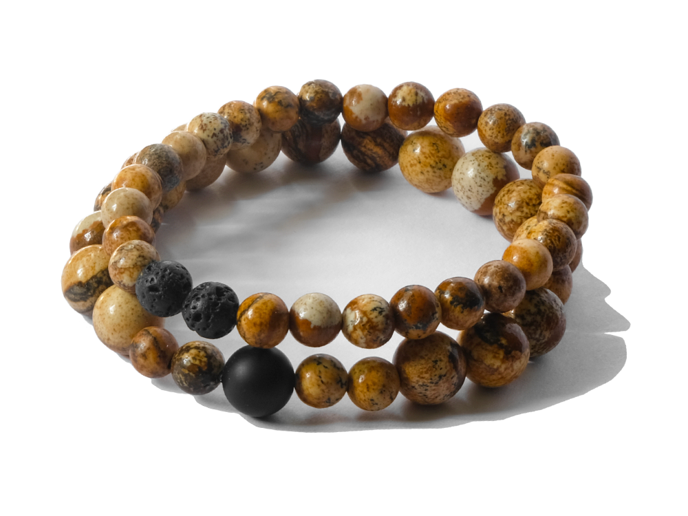 Citystate Beads Lava Stone Sandstone Stacker Bracelet Pack